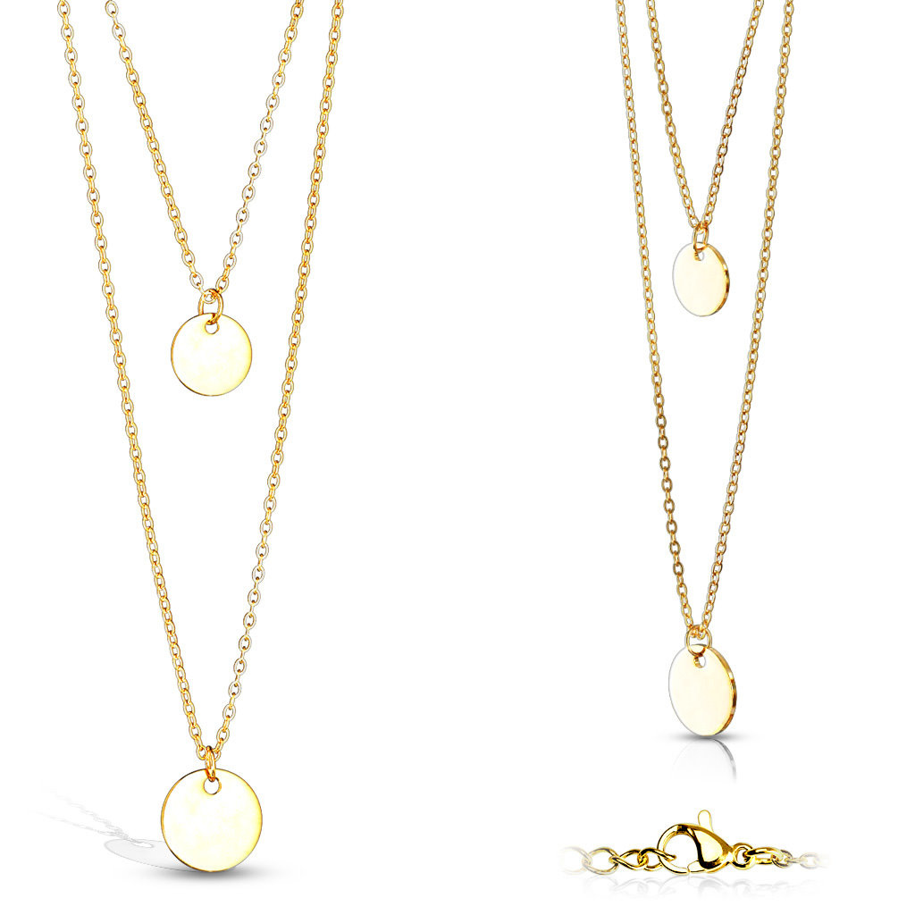 2-reihige Damen Halskette mit Plättchen