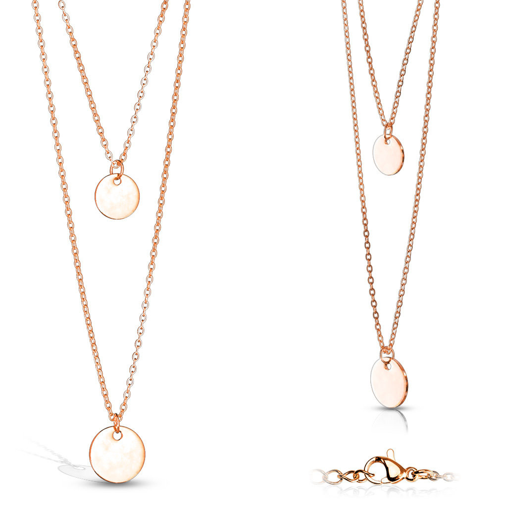 2-reihige Damen Halskette mit Plättchen