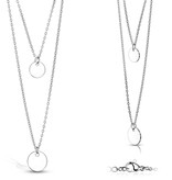 2-reihige Damen Halskette mit Plättchen