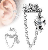 Ear Cuff Krone mit Kette