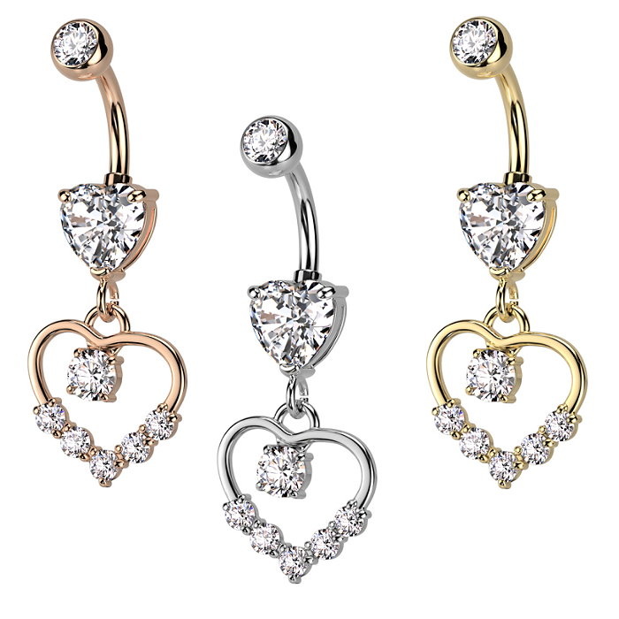 Bauchnabelpiercing Herz Anhänger