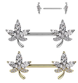 1,6 x 12 mm Nippelpiercing Blatt