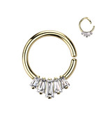 Septum Ring biegbar - 3 Farben mit Kristall