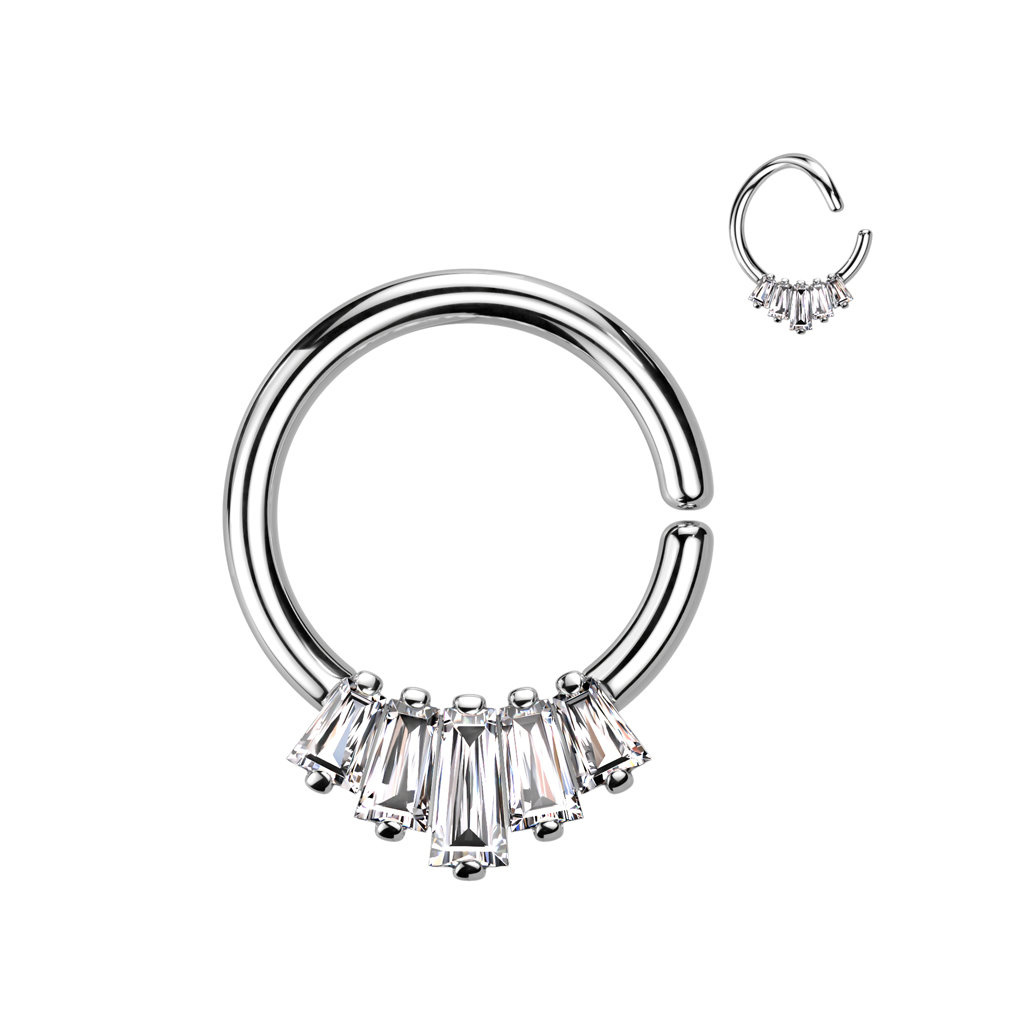 Septum Ring biegbar - 3 Farben mit Kristall