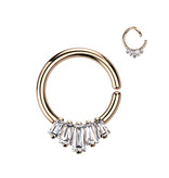 Septum Ring biegbar - 3 Farben mit Kristall