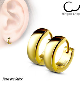 Klappcreolen Gold – Edelstahl 316L / PVD | 4 mm breit | Unisex