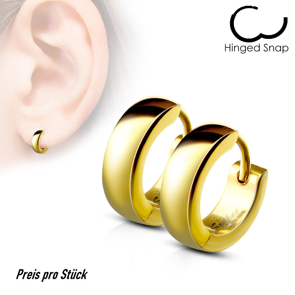 Klappcreolen Gold – 4 mm breit | Unisex