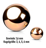 1,6 mm Piercing Kugel Roségold
