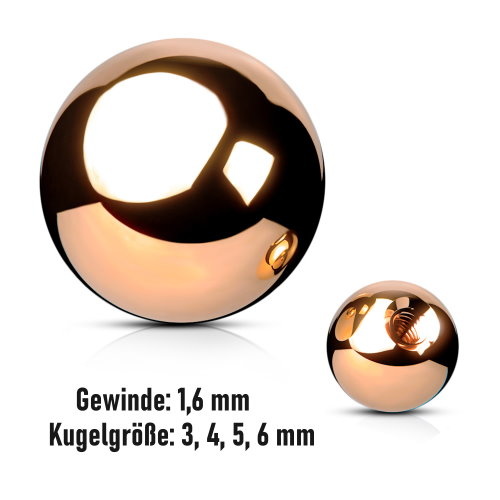1,6 mm Piercing Kugel Roségold