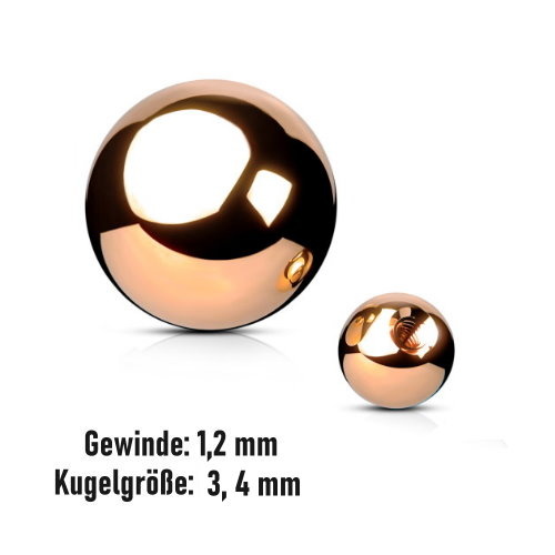 1,2 mm Piercingkugel rose