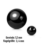 1,2mm Piercing Kugel  Schwarz