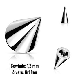 1,2 mm Piercing Kegel – Chirurgenstahl 316L | 6 Größen | Ersatzkegel