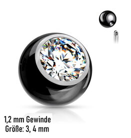 1,2 mm Piercing Kugel schwarz