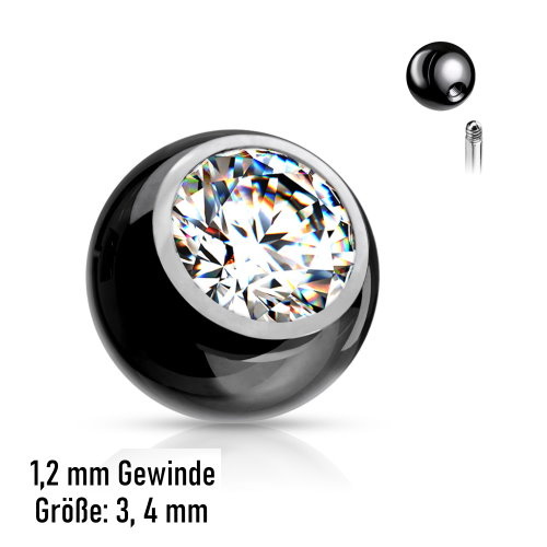 1,2 mm Piercing Kugel schwarz