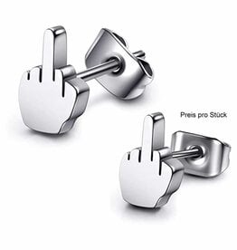 Ohrstecker Mittelfinger (Stinkefinger) – Edelstahl | Schmetterlingsverschluss | Einzelstück