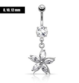 Kristall Bauchnabelpiercing Blume