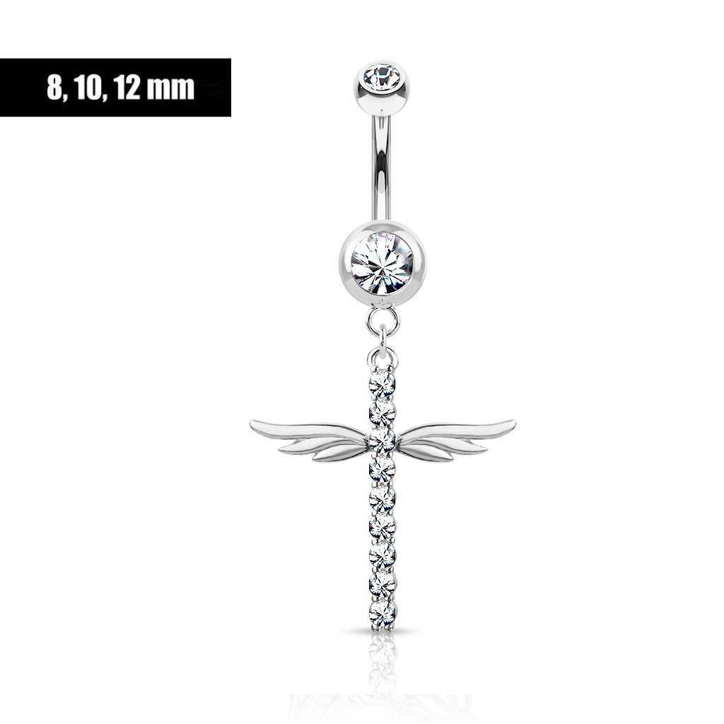 8mm Bauchnabelpiercing Kreuz Anhänger