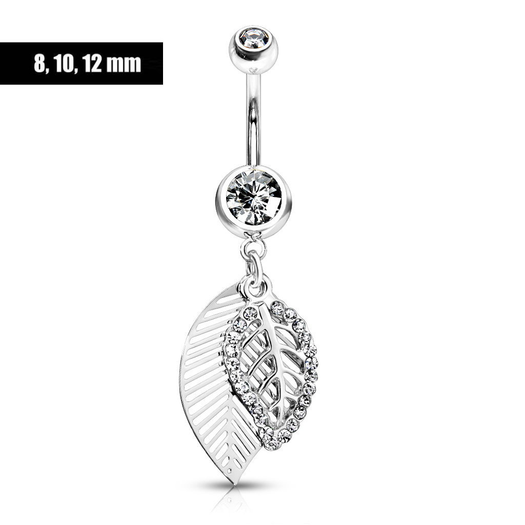 Bauchnabelpiercing 12mm - Blatt Design