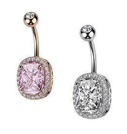 Bauchnabelpiercing mit ovalen Stein