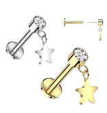 Labret Piercing mit Stern-Anhänger
