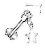 Labret Piercing mit Stern-Anhänger