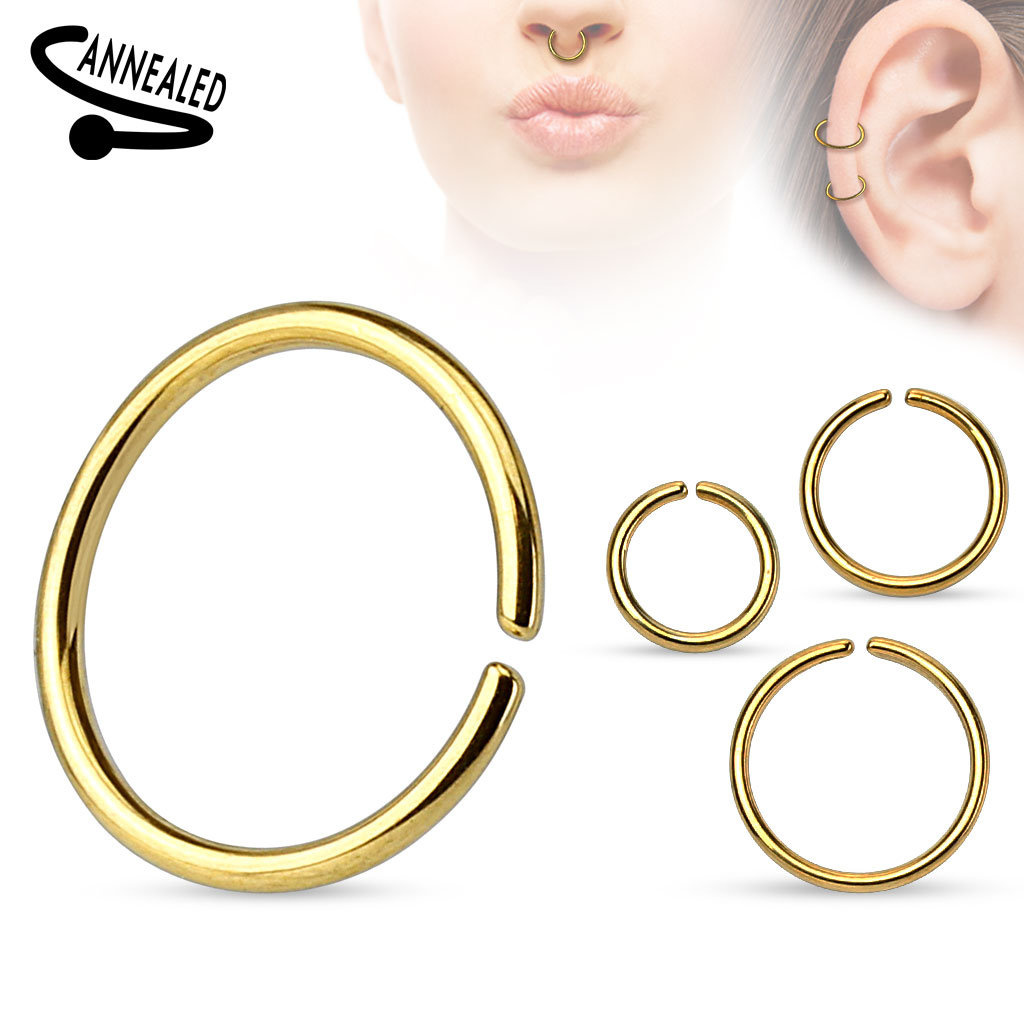 1mm Nasenpiercingring goldfärbig