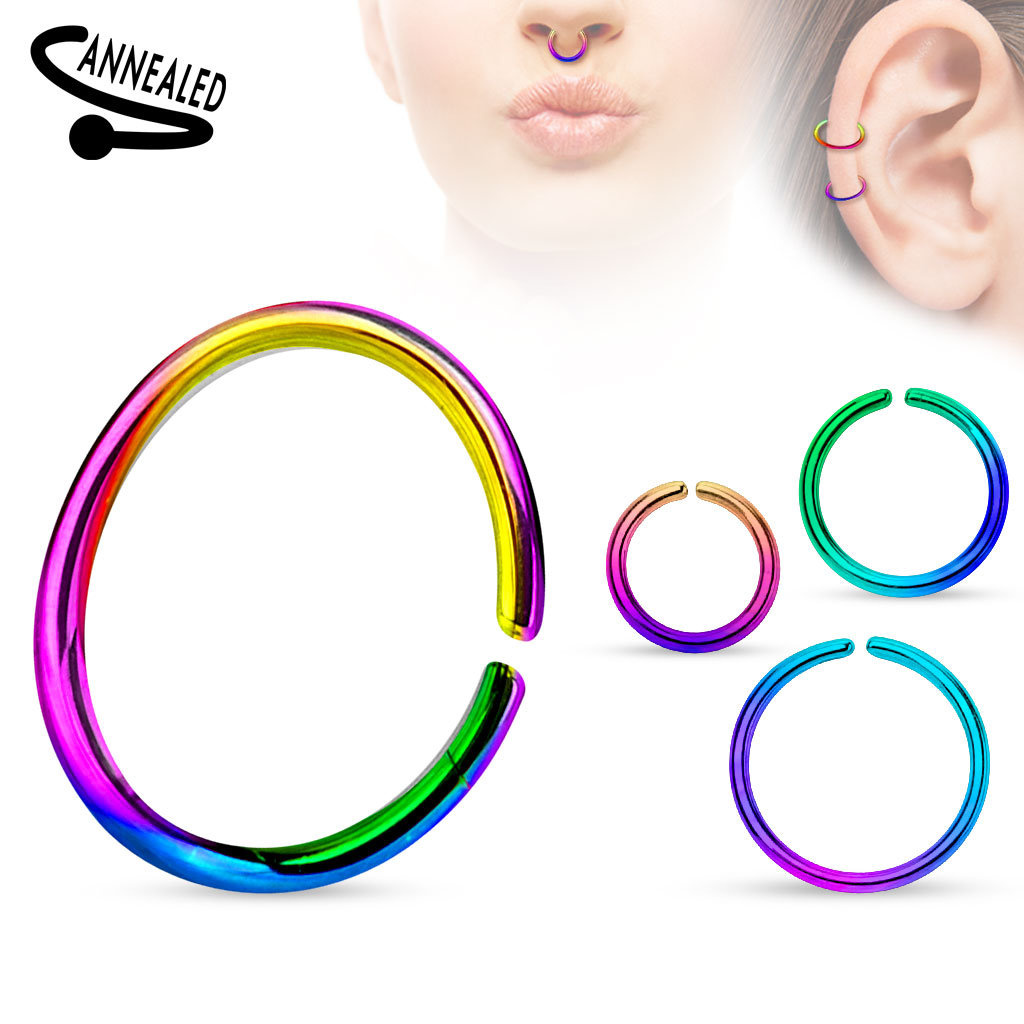 1mm Nasenpiercingring Regenbogen