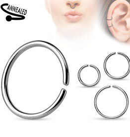 0,8mm Piercingring silber