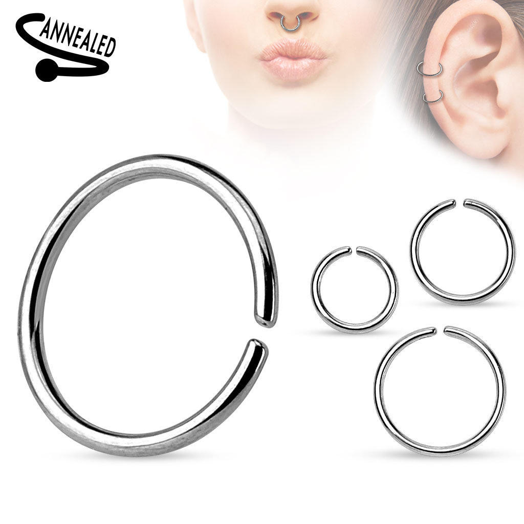 1mm Nasen Piercingring silber zum augbiegen