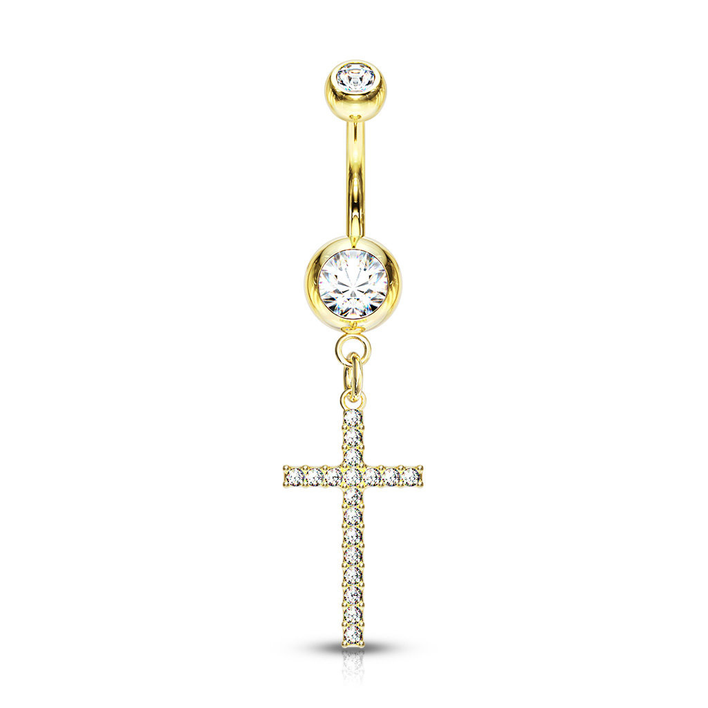 Bauchnabelpiercing mit Anhänger Kreuz