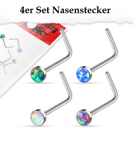 Set - Nasen Piercing Opal