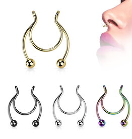 Fake Septum Piercing – Chirurgenstahl 316L / PVD | 4 Farben | Ohne Piercingloch