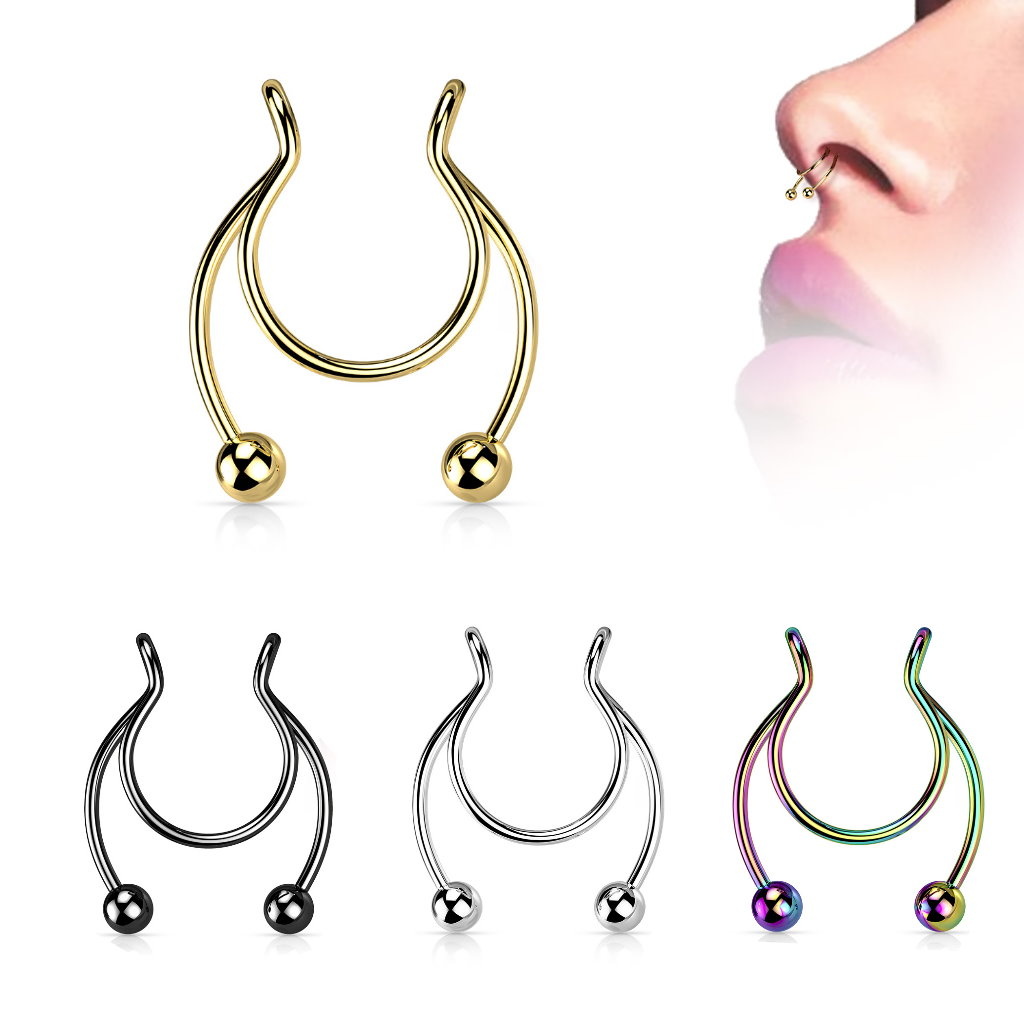 Fake Septum Piercing - 4 Farben zur Auswahl