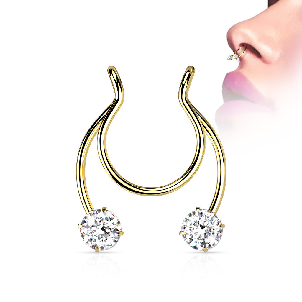 Fake Septum Piercing Gold
