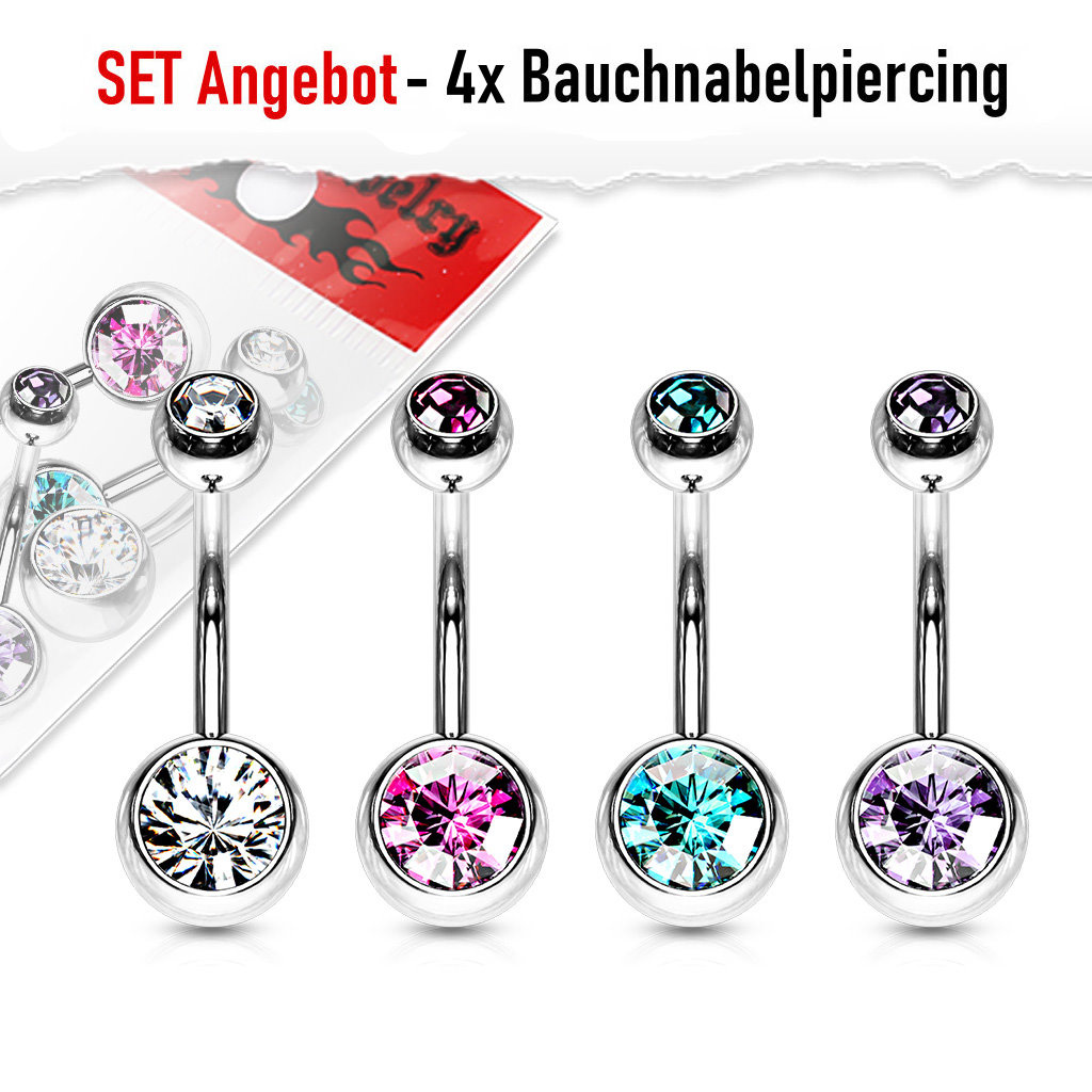 Bauchnabel Piercing Set