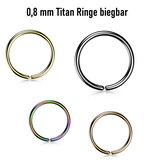 0,8 mm Titan Piercingring biegbar