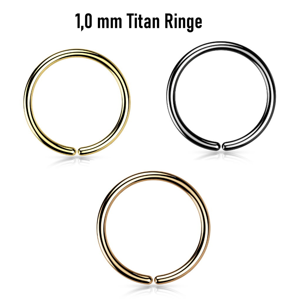 1,0 mm Titan Piercing Ring