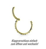 Goldfärbiger Piercing Ring mit Zirkoniastein