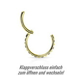Goldfarbiger Clicker Ring mit 6 Kristall-Zirkonia