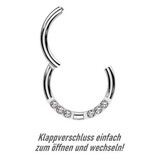 Clicker Ring mit 6 Kristall-Zirkonia