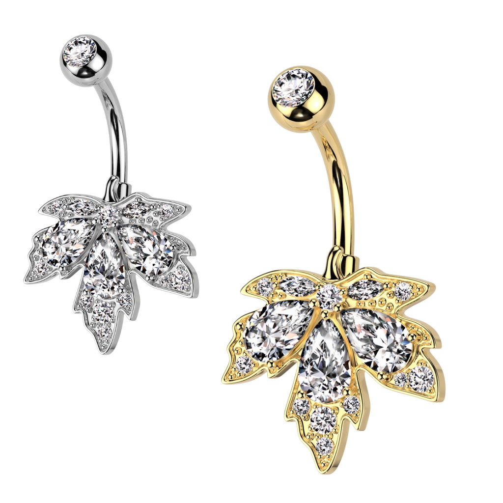 Bauchnabelpiercing Ahornblatt