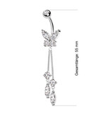 Bauchnabelpiercing Schmetterling mit Anhänger – Chirurgenstahl 316L PVD