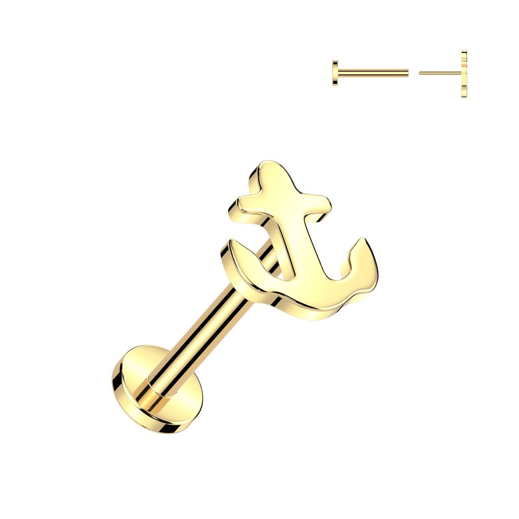 Tragus Piercing Anker in Gold oder Silber