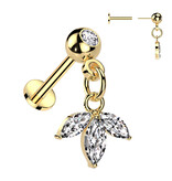 Tragus & Helix Piercing mit Blumen-Anhänger – Push-In