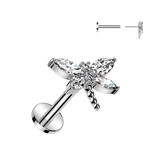 Labret Stecker Schmetterling – Push-In Verschluss