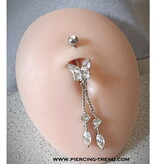 Bauchnabelpiercing Schmetterling mit Anhänger – Chirurgenstahl 316L PVD