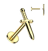 Titan Labret Stecker Dolch | ASTM F136 PVD