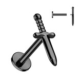 Titan Labret Stecker Dolch | ASTM F136 PVD