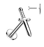 Titan Labret Stecker Dolch | ASTM F136 PVD