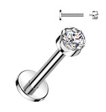 Titan Labret mit Zirkonia-Stein – Innengewinde